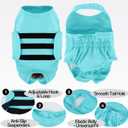 Lelepet Reusable Dog Diapers Female, Dog Period Panties, Washable Belly Band Dog with Suspenders, Dog in Heat Products, Soft Adjustable Doggie Onsie with Hole Tail, Blue, M