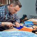 Suzile 30 Pcs Blue Pearlescent Ripple Cast Acrylic Sheets 1/8" for Laser Cutting, 3mm, 6"x6" Glitter Sparkly Swirl Acrylic Panels Blue Series (15 Colors) for Art Design Engraving Sign DIY Craft Decor