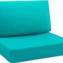 idee-home Outdoor Cushions for Patio Furniture, Outdoor Seat Cushion, Waterproof Hampton Bay Deep Seat Replacement Couch Chair Cushions for Garden Lawn Backyard Deck, 28.5 x 28.5 Peacock Blue