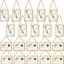 Kigley Double Glass Frame for Pressed Flowers Floating Hanging Photo Frame Gift for Graduation Mother's Day 3.5 x 2.5 in Brass Clear Decor with Chain for Display Gallery Artwork(Gold,20 Pcs)