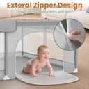 79 x 71 Playpen for Babies and Toddlers - Safe Baby Fence with 50 PCS Ocean Balls and 2 Pull Handles for Indoor - Large Baby Playpen for Activity Center - Play Yard with Non-Slip Suction Cups