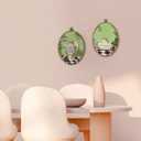 Hxlac Funny Bathroom Frog Oval Wall Art Framed Set of 2, Funky Frog in Bath Oval Wall Decor, Eclectic Animal Bathroom Hanging Canvas Prints Wall Sculptures for Home Living Room Decor, 8.5x11.5 Inch