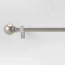 3/4" Singles Curtain Rod Set with Round Finials，Adjustable 66 to 120 inch，Heavy Duty Curtain Rods for Windows，Chrome