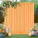 Orange Backdrop Curtains 2 Panels 5ft x 10ft Polyester Photo Drapes for Backdrop Halloween Home Party Decorations
