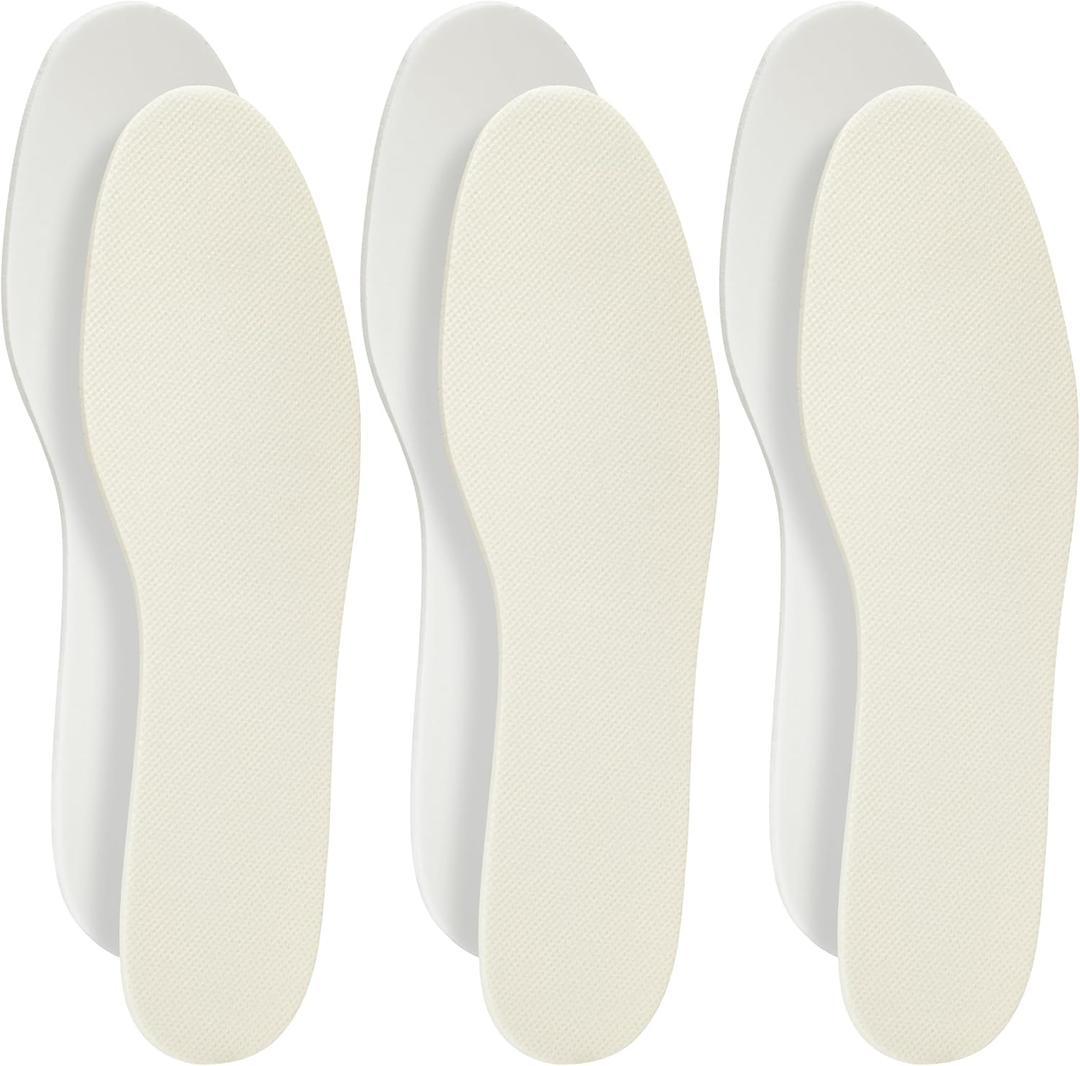 Shoe Filler Insert - Full Length Daily Latex Foam Shoe Inserts, Shoe Insoles for Shoes That are Too Big, 3 Pairs (EU 45, US Men 12)