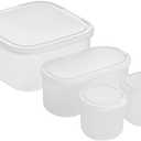 4-Piece Nesting Food Storage Containers with Lids, BPA-Free Stackable Space Saving Kitchen Set for Meal Prep & Organization (150ml+150ml+500ml+1350ml, White Lid)