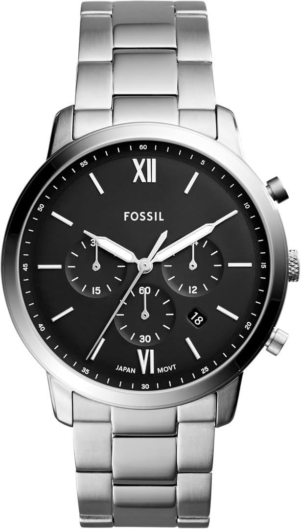 Fossil Men's Watch, Neutra Quartz Stainless Steel Chronograph Watch for Men (44MM)