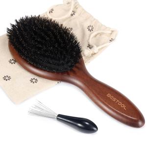 BESTOOL Hair Brush, Boar Bristle Hair Brushes for Women Men Kids, Boar Bristle Brush for Hair Smoothing, Everyday Brush Enhances Shine & Health (Brown)