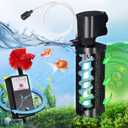 Aquarium Filter U-V w/Scientific 3,6,12,24H Timer 200GPH for 20-75Gal Fish Turtle Tank Bio Sponge Internal Filter Power Pump Deodorization Saltwater Freshwater Killing Green Clean Machine Air Supply