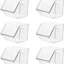 6-Pack Small Clear Storage Baskets, Adhesive Spice Rack Wall Mount for Countertop/Cabinet/Bathroom, Plastic Storage Bins Kitchen Wall Organizer and Storage Shelves, Spice Organizer