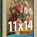 11x14 Picture Frame, Vintage Picture Frames 11x14 Plexiglass Glass for Wall Display, Rustic 11 x 14 Photo Frame Antique Gold Green, Widen Border