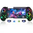 Wireless Phone Controller for iPhone/Android with Hall Joystick/Trigger, Mobile Gaming Controller Support Xbox Cloud, Steam Link, Call of Duty, Roblox, Cloud Android iOS Controller (Black-Spray)