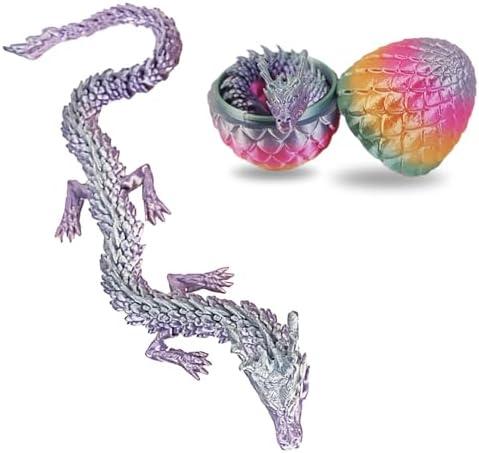 3D Printed Dragon Egg, 3D Printer Animals Articulated Fidget Toy for Teen Kid and Adult Easter, Great Dragon Toys for Easter Baskets, Party Favors, or Stockings, Mythical Pieces Dragon in Egg, Pink