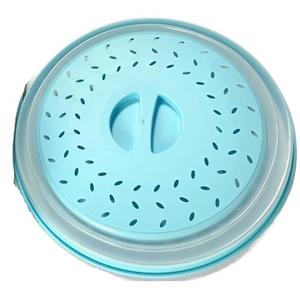 Microwave Oven Heating Cover Multi-Functional Silicone Foldable Oil-Proof Splash-Proof Special(Azure-1)