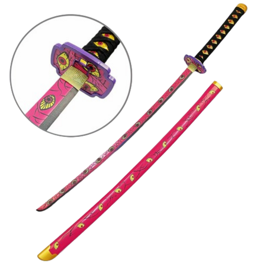 Zisu LED Glowing Anime Cosplay Sword Kokushibo Sword - 40 Inch Rechargeable Light Up Sword with Stand & Belt