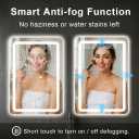 LED Bathroom Mirror, 20x28 in Vanity Mirrors with Backlit Lights for Shaving, Fogless Makeup Mirror Wall Mounted with Demister, Dimmable 3 Color Lighting, IP54, Vertically Only