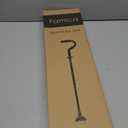 Famica Stand by Me Walking Cane for Elderly Seniors Men Women, Sit-to-Stand Support, Adjustable Height, Ergonomic Soft Cushioned Handle, Wide Non-Slip Quad Base, Lightweight (Gold)