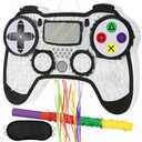 Video Game Piñata - Game Controller Piñata Bundle with Blindfold and Bat for Boys Piñata Gaming Theme Party Decoration Supplies Pull String Piñata for Birthday Party Celebration