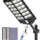 Gefolly SL-9800W Solar Street Lights Outdoor, 860000LM Commercial Parking Lot Light, 6500K Dusk to Dawn IP67 Security Flood Lights Motion Sensor Led Lamp for Basketball Court, Road, Yard dusty