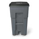 Rubbermaid Commercial Products Brute Rollout Trash Can, Gray, 65-Gallon