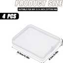 4 Pcs Clear Portable Cotton Swab Ball Holder Travel Cotton Pad Holder Dispenser Cosmetic Sponge Storage Box with Transparent Lid Storage Jar Cosmetic Pad Container Dental Floss Box