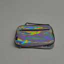 FlowFly Kids Lunch box Insulated Soft Bag Mini Cooler Back to School Thermal Meal Tote Kit for Girls, Boys, Silvery (Holographic)