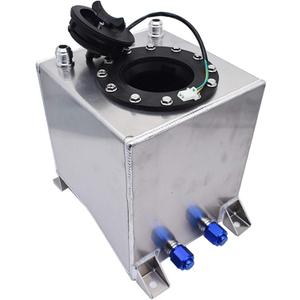 2.5 Gallon Universal Fuel Cell Tank Aluminum Polished Race Street Drift Strip 9.5L Fuel Cell Tank with Level Sender Black/Silver