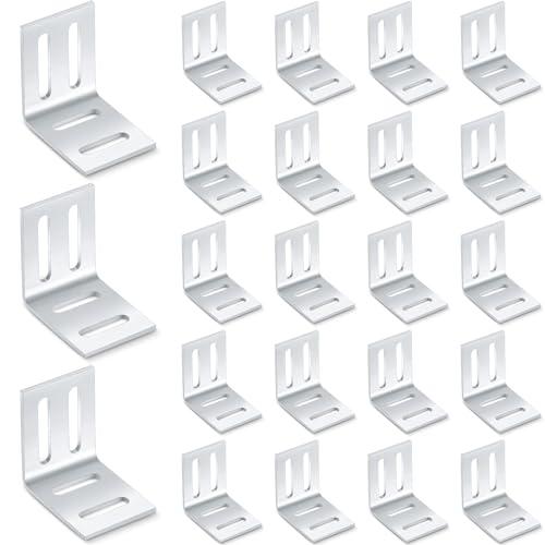 Dunzy 20 Pcs Heavy Duty Wood Table Top Expansion Bracket Steel Z Clips Fastener Connector Table Top Fasteners Woodworking Fasteners Hardware Mounting Tabletop Connector Bracket (Cute,Silver)