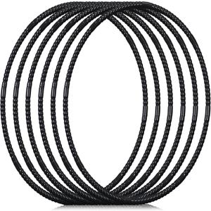 Shappy 6 Pcs Exercise Hoop Detachable Adjustable Plastic Toy Playground Toys Colored Hoop Circles for Teens Games Gymnastics Dog Agility Equipment Party Decor (23 Inch, Black)