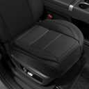 2Pcs Car Seat Cover Front PU Leather Seat Covers Universal Bottom Seat Covers for Most Vehicles,Sedan,Truck,SUV,21.26 inches in Length and 21.26 inches in Width (Black-Front Bottom 2 Piece)