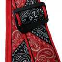 D'Addario 50MM Nylon Guitar Strap 2 Tone Red Bandana