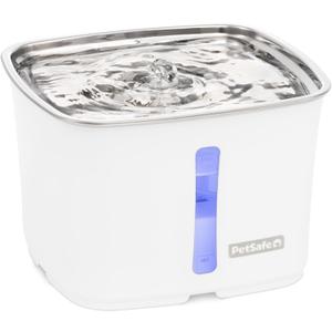 PetSafe Viva Cat Water Fountain (64oz/1.8L)  Indoor Water Dispenser for Cats and Small Dogs, Stainless-Steel Bowl with Whisper Quiet Pump, Dishwasher Safe, Easy to Clean, Water Filters Included