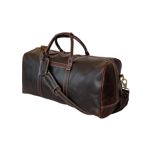 24" Leather Duffle Bag for Men & Women, Full Grain Leather Travel Overnight Weekender Sports Gym Carry On Duffel Bag by Rustic Town (Walnut Brown)
