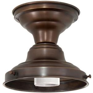 B&P Lamp Wired School House Fixture, Bronze Finish, 6 Inch Fitter