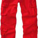 Women's Cargo Pants Quick Dry Casual Military Army Camo Combat Work Casual Pants with Pockets (Size 20, Red)