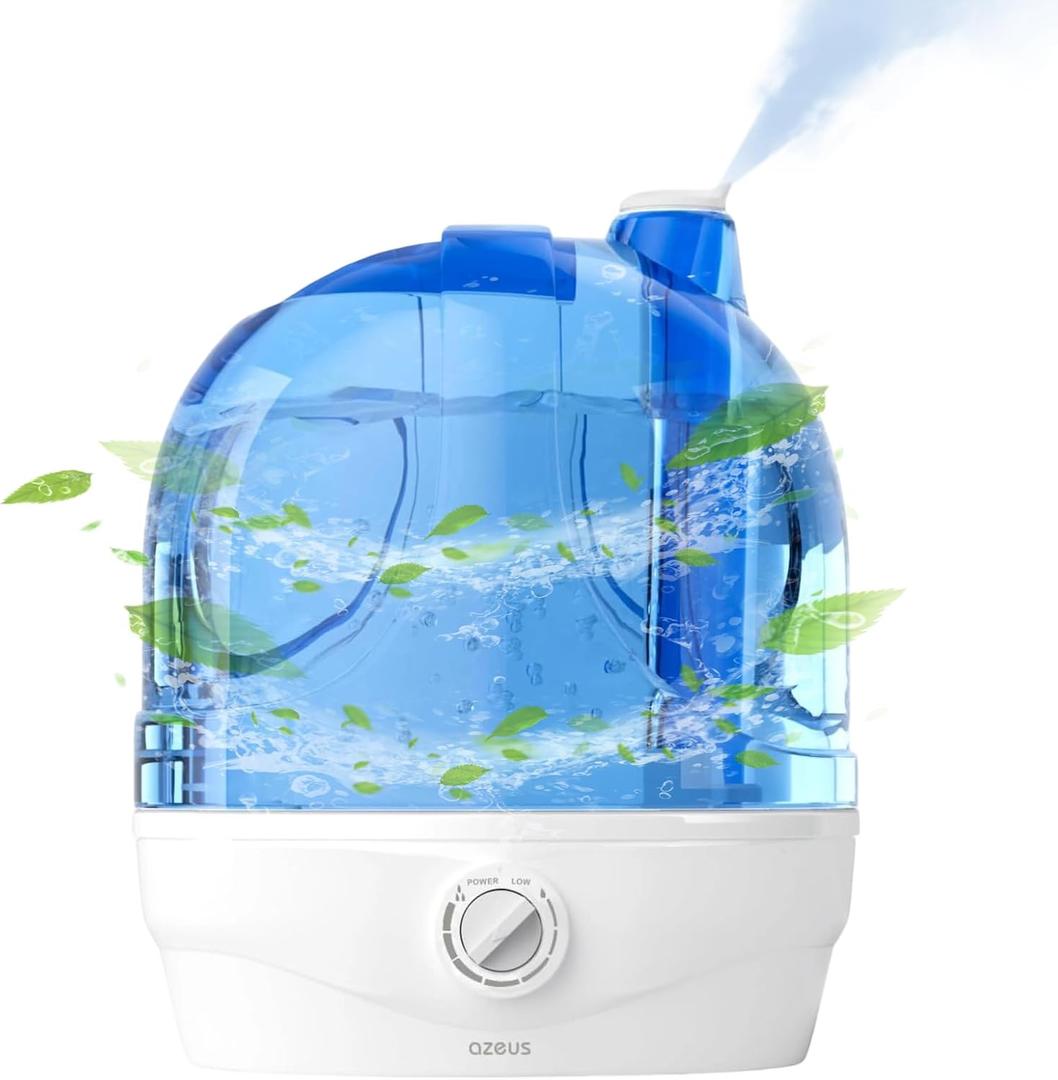 AZEUS Cool Mist Humidifiers for Bedroom, BabyRoom, Office and Plants,2.8L Large Capacity Ultrasonic Cool Mist Humidifier - Lasts up to 30 Hours, Auto Shut-Off (BPA-Free) (Blue)