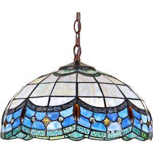 Tiffany Pendant Light Fixture 2 Lights 16 Inch Blue Victorian Style Stained Glass Hanging Lamp Decor for Dining&Living Room Kitchen Island Study Hallway Counter Tiffany Pendant Light Fixture 2 Lights 16 Inch Blue Victorian Style Stained Glass Hanging Lamp Decor for Dining&Living Room Kitchen Island Study Hallway Counter