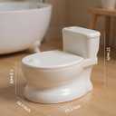 Realistic Potty Training Toilet - Flushing Sounds, Wipes Storage, Disposable Liners, Easy to Clean for Toddler Boys and Girls, White