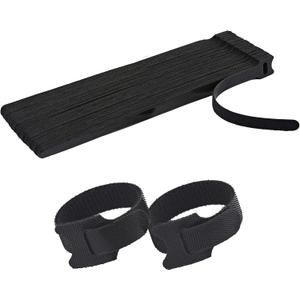 12 Inch Black Cable Ties 50 PCS Reusable Fastening Cable Straps Adjustable Hook & Loop Organizer Straps Cords Management for Home, Office and Data Centers