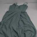 Miao Duo Women's V Neck Satin Bridesmaid Dresses with Slit Spaghetti Straps Formal Prom Gowns with Pockets MDPM96 (10, Cyan)