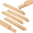 6 PCS 35cm/13.78Inch Wooden Drawer Slides Bottom Mount, Classic Traditional Wood Center Guide Track Bottom Mount with Slide Glides, Replacement Inforcement Part for Drawer