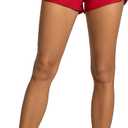 MCEDAR Women's Running Shorts Low Waisted,Quick-Dry with Mesh Liner, Lightweight Athletic Workout Gym Shorts with Zip Pocket (Red, L)