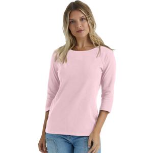 Hanes Women's Raglan Sleeve Stretch Cotton Crewneck Tee (Medium, Paleo Pink)