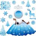 2 x PHOGARY Magnetic Winter Cruise Door Decorations, 17pcs Funny Let It Snow Refrigerator Magnets for Winter Wonderland Party Carnival Cabin Metal Door Fridge Decor