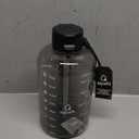 AQUAFIT 64 oz Water Bottle with Time Marker - Straw & Chug Lid - BPA Free Half Gallon Water Bottle, Big Water Bottle with Straw, Gym Water Bottle with Handle, Gallon Water Jug (Gray, 64 Ounces)
