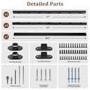 Akenow 36in H X 4 Ft Deck Railing Kit,Black Porch Railing with Screws,AAMA 2604 Coat Modular Deck Kits for Outdoor Decks, Porches & Balconies Terraces Gardens