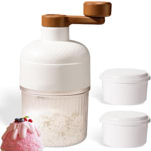 Manual Ice Shaver  High-Efficiency, No-Electric Ice Crusher & Snow Cone Maker with 2 Ice Trays, Ideal for Camping & Home Use