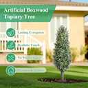 30inch Artificial Boxwood Plant with Ground Spike, Topiary with Stake for Outdoor (Set of 2)