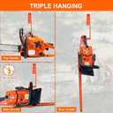 3 in 1 Chainsaw Holder 10" - Heavy Duty Chainsaw Wall Mount, 10 Gauge Steel Chain Saw Hanger for Garage Organization, Hefty Rack Storage Organizer for Chainsaw Accessories and Tools, 180lbs Capacity