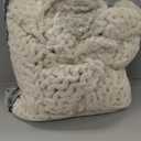 Bigacogo Chunky Knit Throw Blanket for Couch, 40x60 inches, 100% Hand Knitted with Thick Jumbo Chenille Yarn, Cozy Soft Large Rope Knot Cable Crochet Blankets for Sofa Bed Living Room, Beige